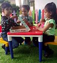 Pre-primary children at a pizza-shop role-play