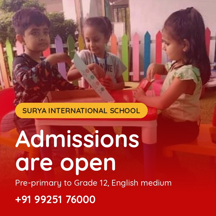 Admissions are open, pre-primary to Grade 12. Call +91 99251 76000